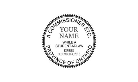 ontario commissioner  oaths  stamp paralegal