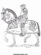Coloring Pages Chevalier Chevaliers Coloriages Dessin Coloriage Horse Knight Colouring Imprimer Cheval Colorier Medieval Adult Et Moyen Books Draw Horses sketch template