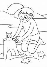 Beach Coloring Pages Boy Sand Travel Summer Castle Making Seasons Books Index Categories Similar Kids Choose Board Bestcoloringpages sketch template