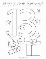 13th Birthday Happy Coloring Built California Usa sketch template