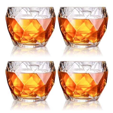 Baluda Whiskey Glasses Diamond Shaped Whiskey Glass Unique Cool