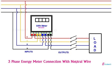 phase energy meter connection diagram  wiring etechnog