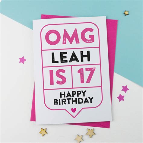 omg  birthday card personalised     alphabet