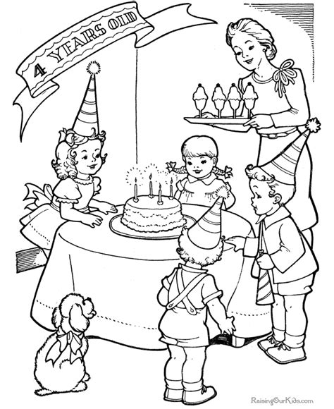 birthday party color page  birthday coloring pages drawing images  kids coloring pages