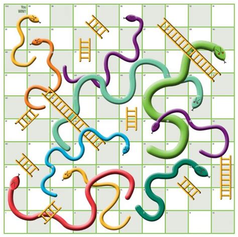 snakes  ladders board game printable template