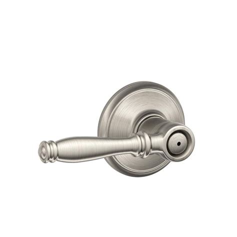 shop schlage birmingham satin nickel push button lock privacy door handle  lowescom