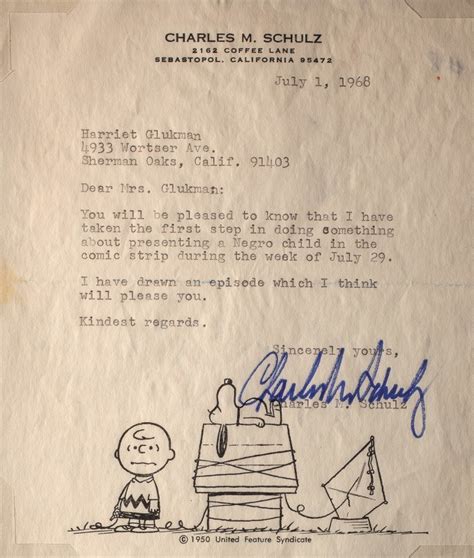 why charles m schulz gave peanuts a black character 1968