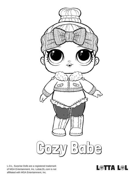 cozy babe coloring page lotta lol coloring pages lol dolls kids