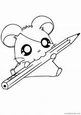 Coloring Pages Hamster Hamtaro Coloring4free Eating Printable Pencil Cartoon Cheese sketch template