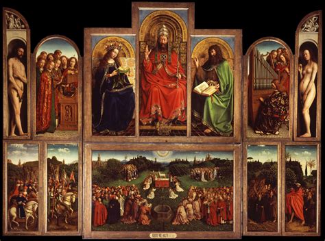 eyck jan van ghent altarpiece  jan van eyck caravaggio ghent altarpiece renaissance