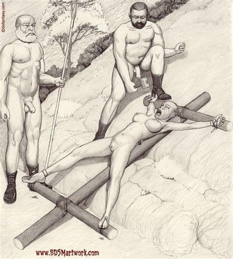 bdsm female crucifixion drawings