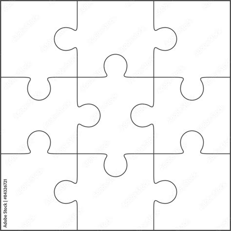 jigsaw puzzle blank template  stock vector adobe stock