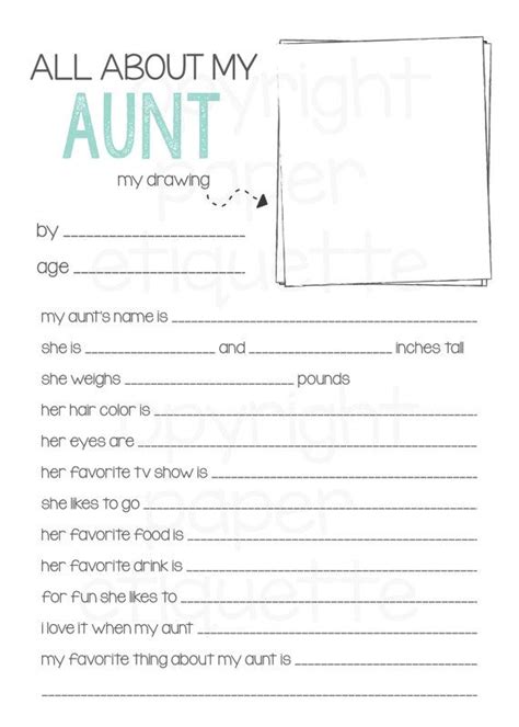 aunt aunt mothers day gift    fill   blanks