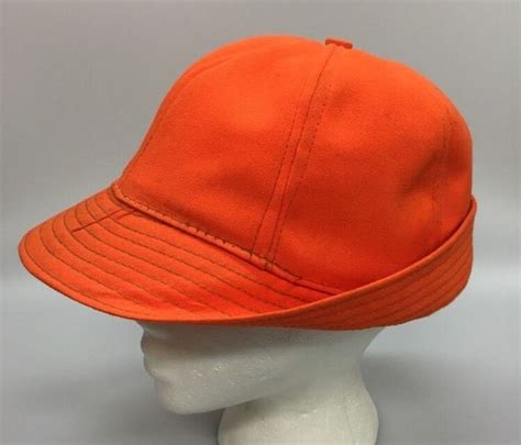 Vintage Jones Hunting Cap Hat Blaze Orange Canvas Small Made In Usa