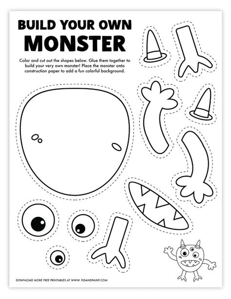 printable crafts  printables kids monster crafts