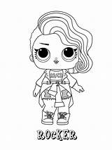 Lol Dolls Coloring Doll Pages Rocker Printable sketch template