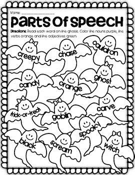 halloween parts  speech coloring activity parts  speech