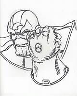 Thanos Gauntlet sketch template