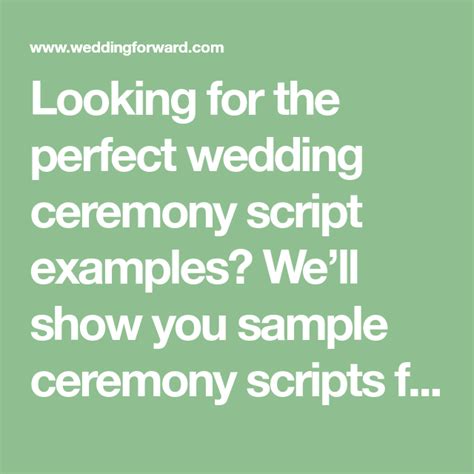 sample wedding ceremony scripts you can borrow for 2021