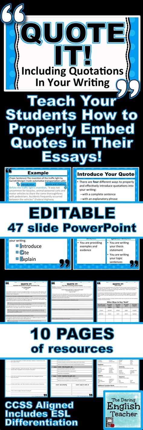 embedding quotes a common core lesson about writing with quotations