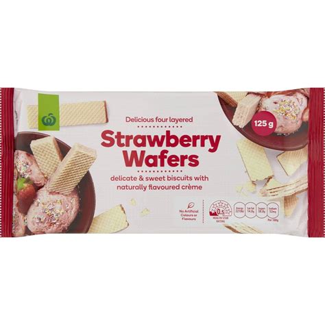 woolworths strawberry creme wafers  woolworths