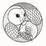 Mandala Owl Mandalas sketch template