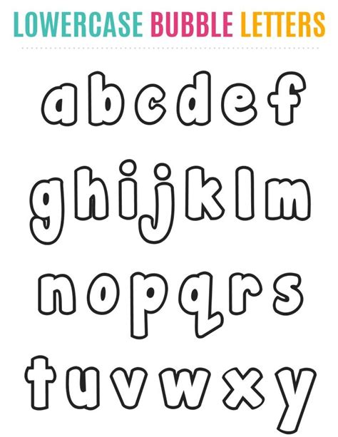 printable lowercase bubble letters bubble letters alphabet