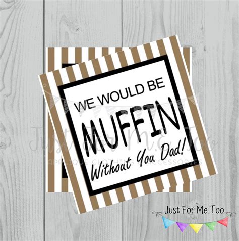 fathers day printable tags muffin   tags instant
