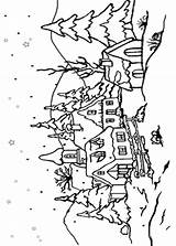 Paesaggio Paesaggi Invernale Invernali Pianetabambini Natalizi Stampare Colori Ricami Bacheca Illustrazione sketch template