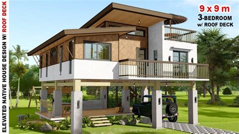 ep  modern native house design  bedroom xm elevated popular bahay kubo  rooftop