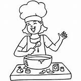 Cooking Coloring Girl Pages Happy Cookin Food Color People Kitchen Picto Getdrawings Printable Getcolorings Healthy sketch template