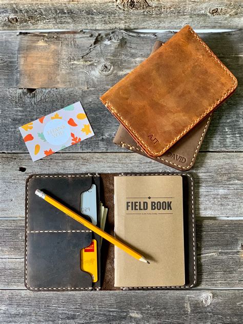 leather field notes cover leather journaltravel wallet groomsmen