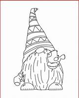Gnome Gnomes Christmas Coloring Pages Vector Drawing Silhouettes Colouring Funny Stamps Cartoons Isolated Stencil Books Colors Visit Dizi sketch template