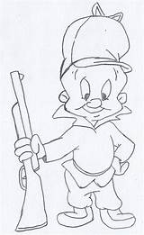 Elmer Fudd Looney Tunes sketch template