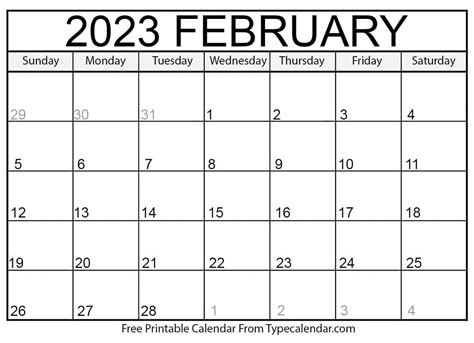 printable february  calendar templates  holidays