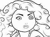 Merida Coloring Pages Face Disney sketch template
