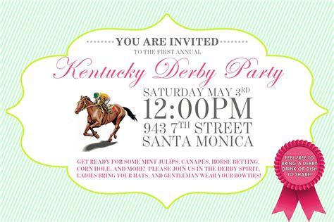 printable kentucky derby party invitations printable word searches