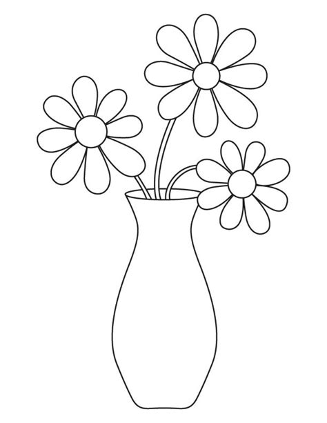 flower vase coloring page   flower vase coloring page