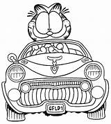 Coloring Garfield Car Pages Driving Halloween Vintage Color Netart Birthday Kids Colouring Print Cars Sheets Adult Printable Cat Getcolorings Cartoon sketch template