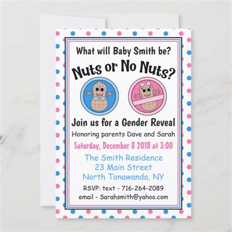 Nuts Or No Nuts Gender Reveal Invitation Zazzle Ca