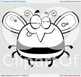 Pudgy Drunk Bee Outlined Coloring Clipart Cartoon Vector Cory Thoman sketch template
