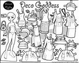 Dolls Paper Monday Marisole Coloring Printable Pages Print 1920s Doll Friends Click Paperthinpersonas Deco Personas Thin Sheets Color Dress Clothes sketch template