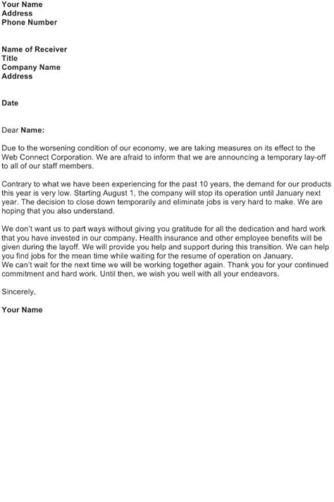 lay  announcement letter