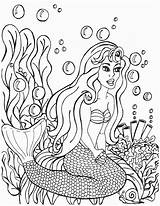 Coloring Mermaid Pages Mermaids Anemone Category Print Navigation Posts Finfriends sketch template