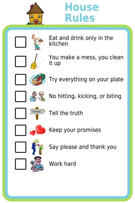 week   printable house rules rules  kids kids house rules kids schedule
