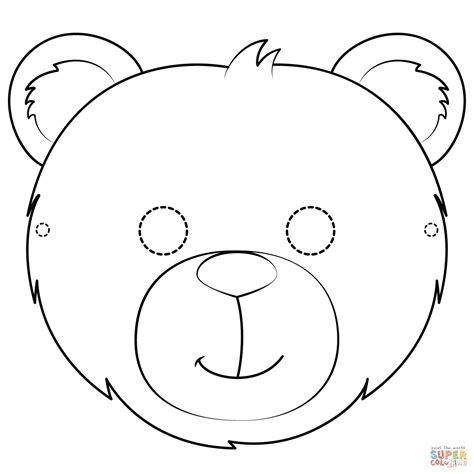 bear mask coloring page  printable coloring pages