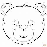 Bear Mask Coloring Pages Printable Teddy Template Masks Animal Paper Kids Bears Templates Drawing sketch template