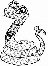Snake Coloring Rattlesnake Pages Drawing Kids Realistic Scary Viper Sea Snakes Outline Printable Template Monster Colouring Print Coiled Color Getcolorings sketch template