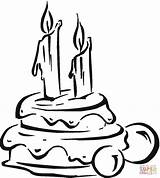 Geburtstagskuchen Kerzen Candeline Ausmalbild Malvorlage Geburtstagstorte Ausmalen Candele Compleanno Disegnare Anniversaire sketch template