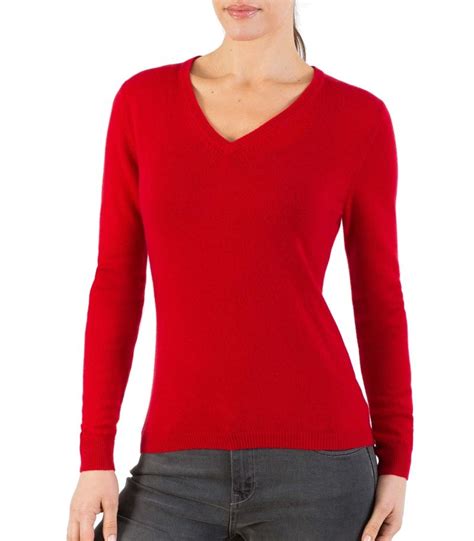 Red Classic Women S V Neck Sweater A3 Women S V Neck Sweaters